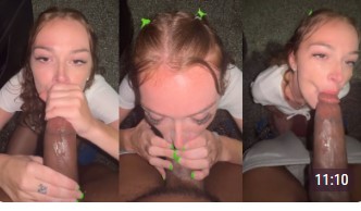 TheReallMissVee Gives A Sloppy Blowjob Outside
