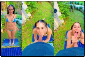 Izzy Green Outdoor Blowjob Cum Swallow Video